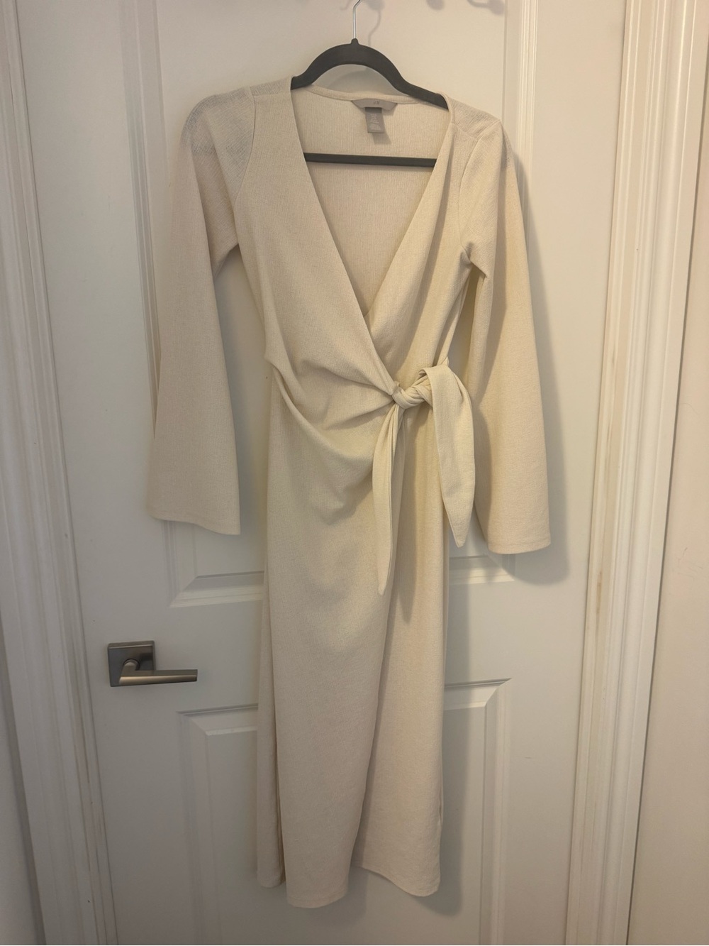 H&M Cream/Ivory Wrap Midi Dress